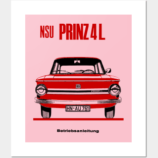 NSU PRINZ 4L - owners handbook Posters and Art